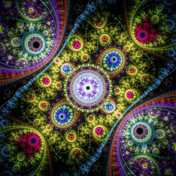 Patrón de relojería colorido, diseño de arte fractal digital —  Fotos de Stock