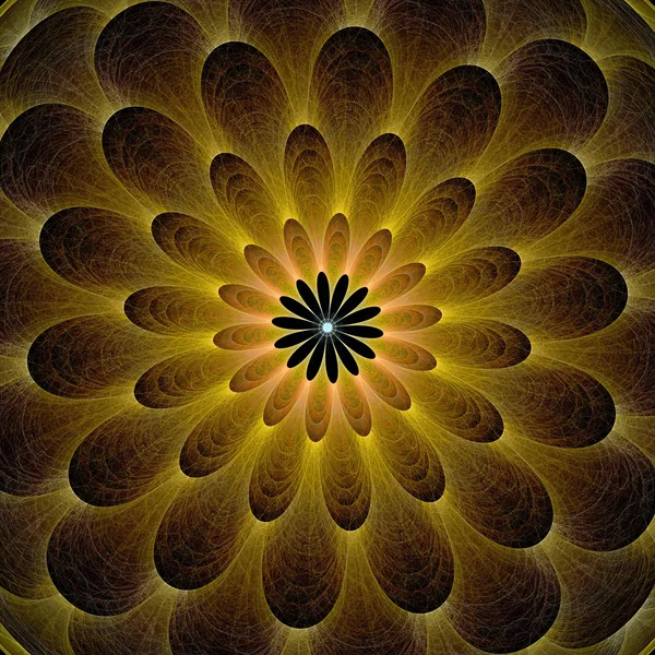 Φράκταλ αφηρημένη εικόνα που μοιάζει με ένα διογκωμένο πολύχρωμο λουλούδι αστέρι — Φωτογραφία Αρχείου