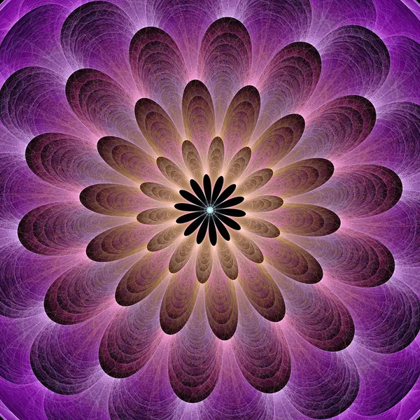 Immagine frattale astratta simile a un fiore di stella colorato soffiato — Foto Stock