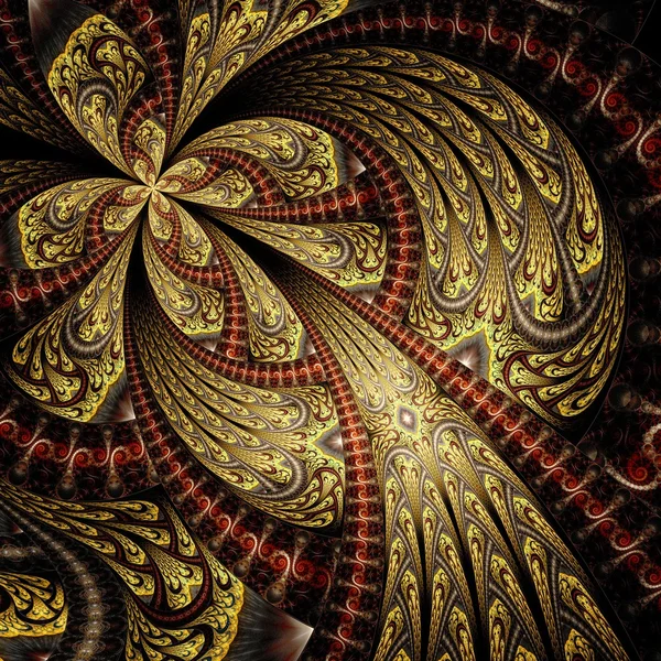 Symmetrical fractal flower, digital artwork for creative graphic — Stock Photo, Image