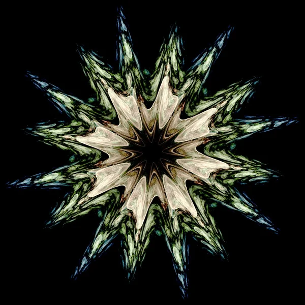 Abstrakt fraktal bild som liknar en svälld färgglada star flower — Stockfoto
