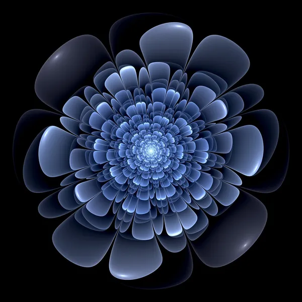 青い花パターン モダンなフラクタル アート デザイン — ストック写真