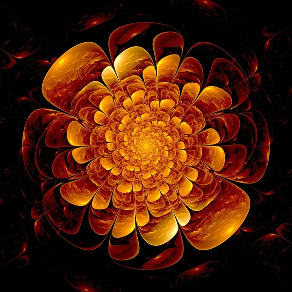 Patrón de flor roja diseño de arte fractal moderno — Foto de Stock
