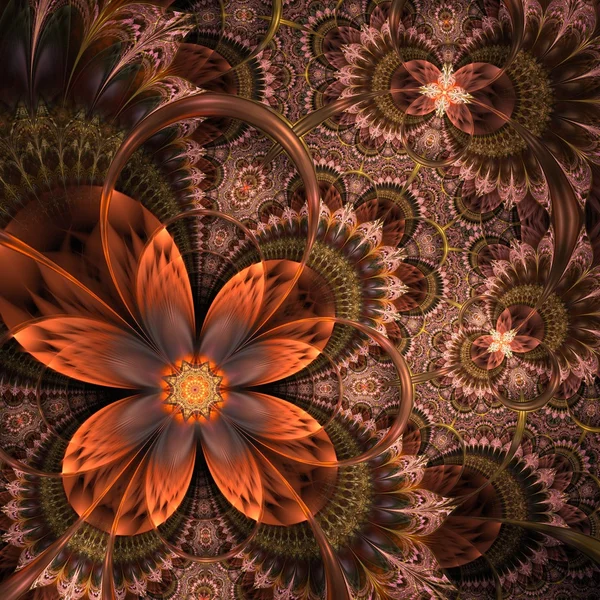 Kleurrijke fractal bloemenpatroon — Stockfoto