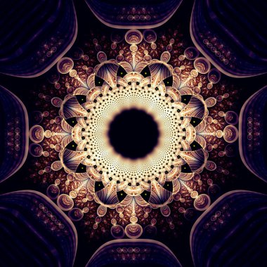 simetrik fraktal çiçek, yaratıcı grafik için dijital sanat