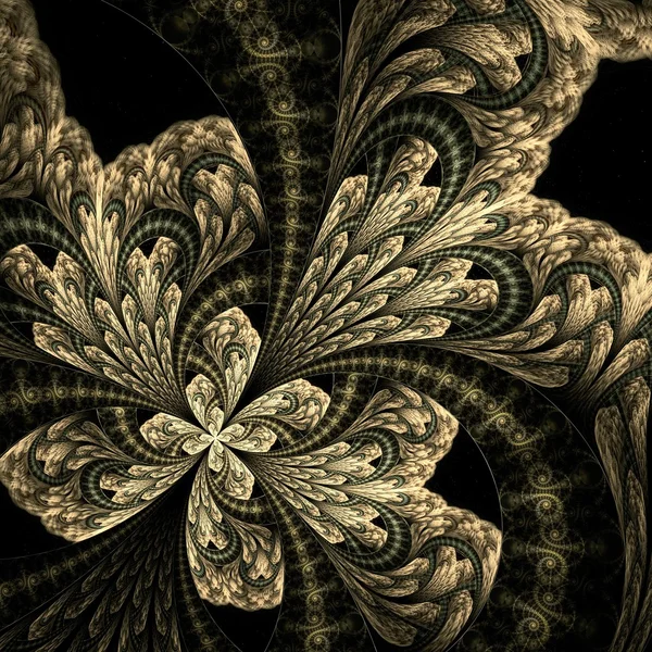 Flor fractal simétrica, obra de arte digital para gráficos creativos — Foto de Stock