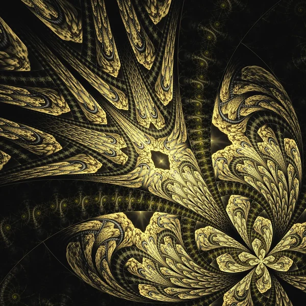 Symetryczne fraktal kwiat, cyfrowych dzieł sztuki dla kreatywnych grafików — Zdjęcie stockowe