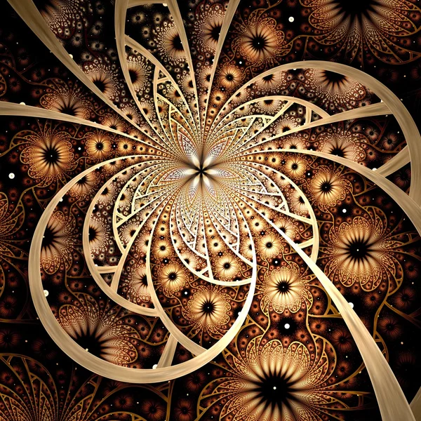 Symmetrical fractal flower, digital artwork for creative graphic — Stock Photo, Image