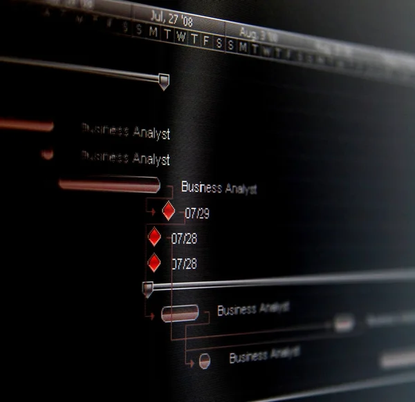 Ett Gantt-schema är en typ av stapeldiagram som illustrerar ett projektschema. — Stockfoto