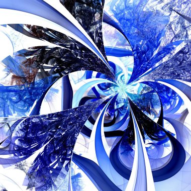 simetrik fraktal çiçek, yaratıcı grafik için dijital sanat