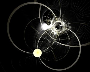 siyah arka plan üzerine soyut fractal