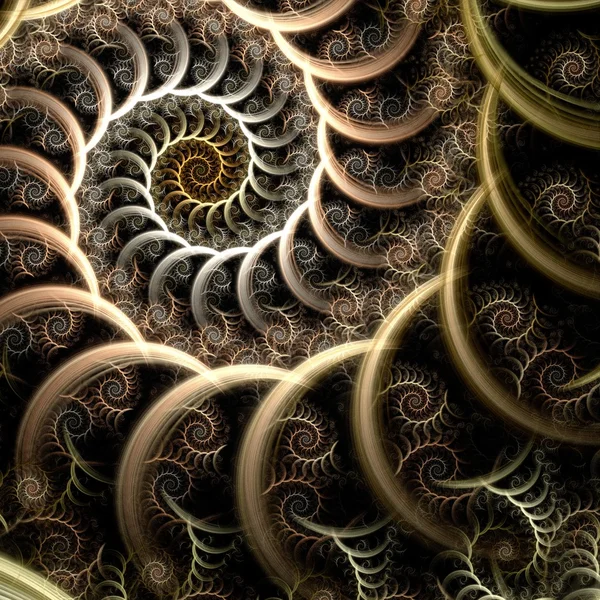 Abstract fractal spiral on the black background — Stock Photo, Image