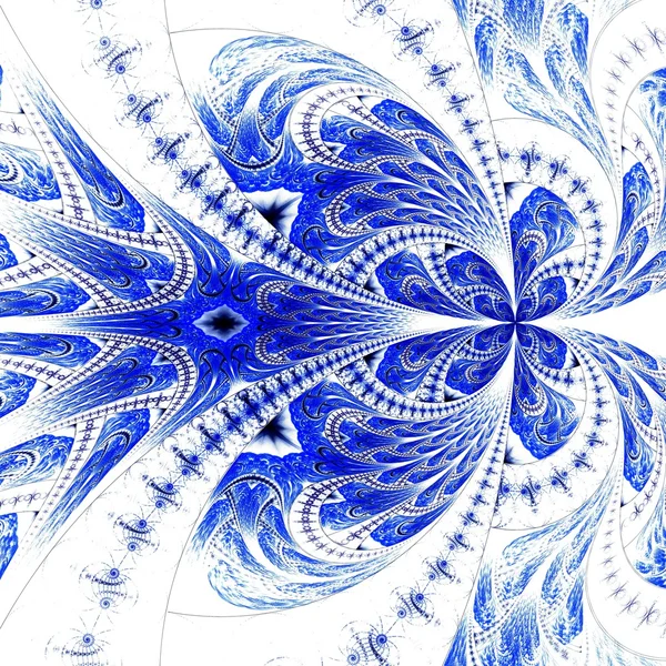 Symmetrical fractal flower, digital artwork for creative graphic — Stock Photo, Image