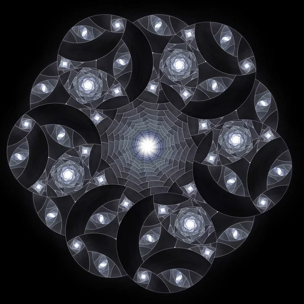 Αφηρημένη φράκταλ spiral επάνω σε μαύρο υπόβαθρο — Φωτογραφία Αρχείου