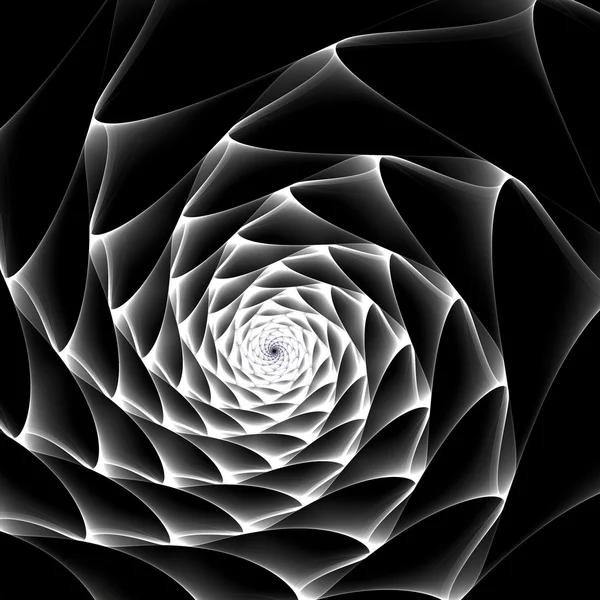 Spirale fractale abstraite sur fond noir — Photo