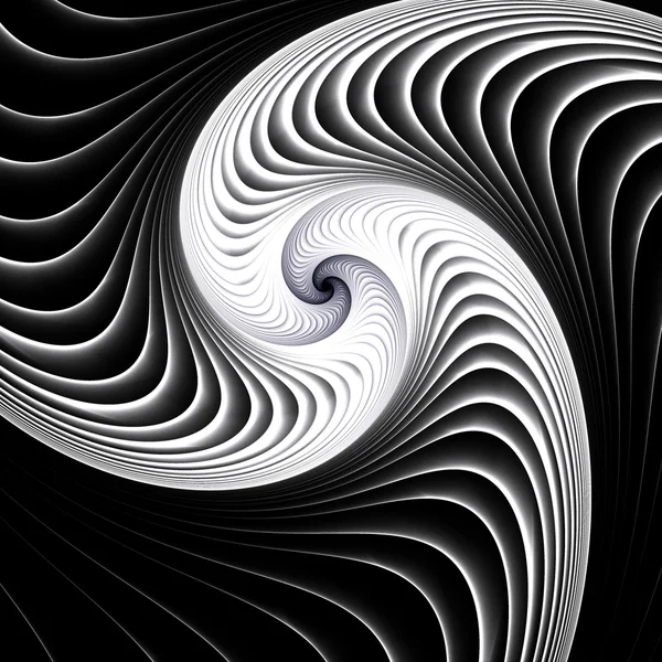 Spirale fractale abstraite sur fond noir — Photo