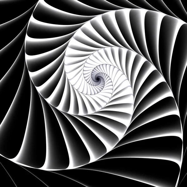黑色背景上的抽象分形螺旋 — 图库照片