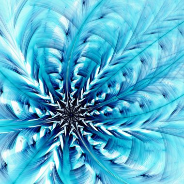 mavi ışık fraktal çiçek, dijital sanat