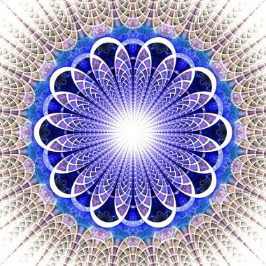 mavi ışık fraktal çiçek, dijital sanat