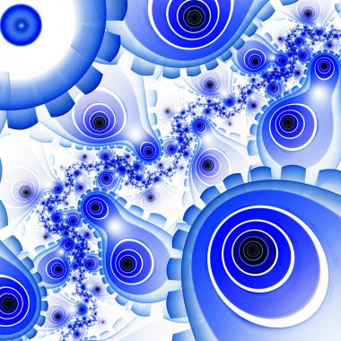 mavi ışık fraktal çiçek, dijital sanat