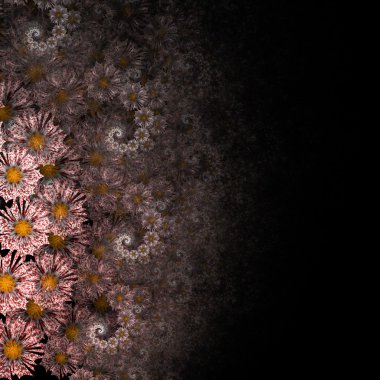 koyu sarı fraktal çiçek, dijital sanat