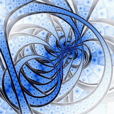 mavi ışık fraktal hatları, dijital sanat