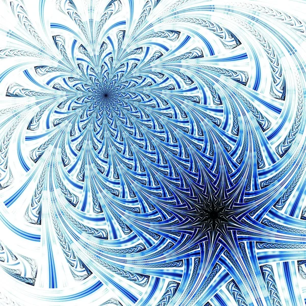 Kék fény fraktál virág, digitális grafika — Stock Fotó
