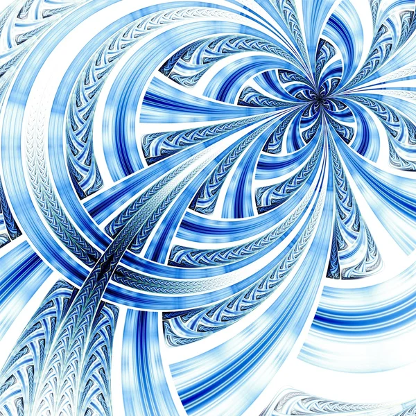 Flor fractal de luz azul, arte digital — Fotografia de Stock