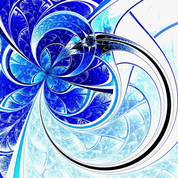 Blue light fractal flower, digital artwork — Stock Photo, Image