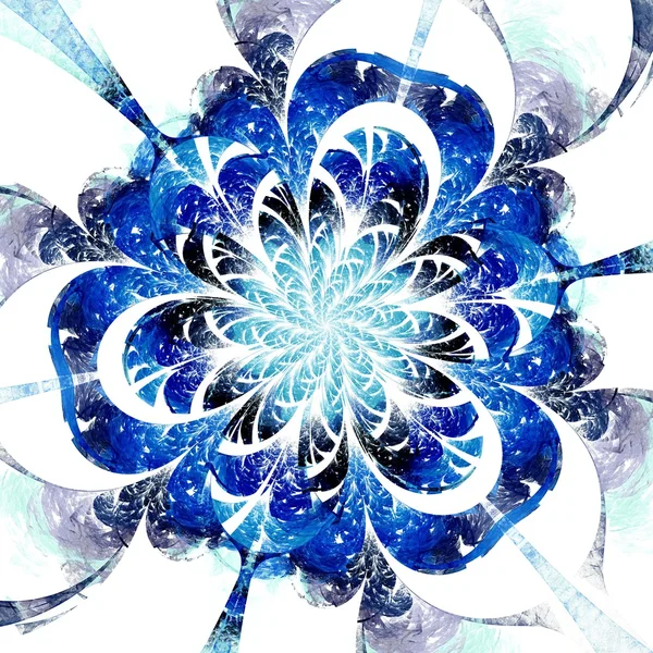 青い光フラクタル花、デジタル アート — ストック写真