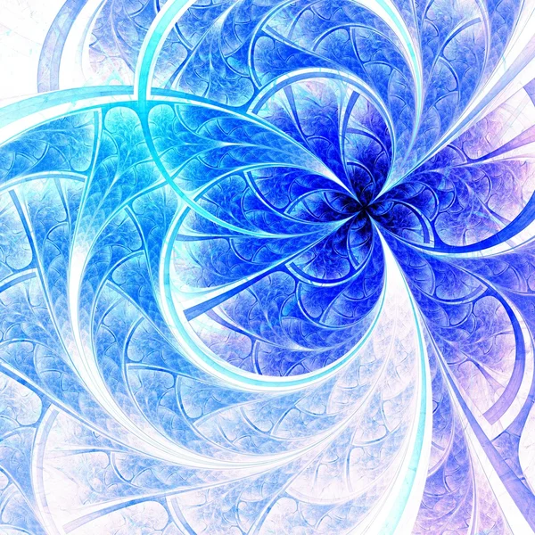 Flor fractal de luz azul, obra de arte digital —  Fotos de Stock