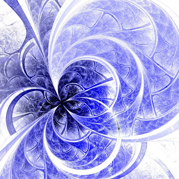Синий светлый фрактальный цветок, цифровые произведения искусства — стоковое фото
