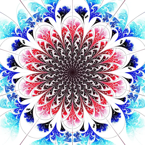 Blue light fractal flower, digital artwork