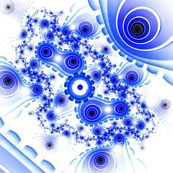 Blue light fractal flower, digital artwork — Stock Photo, Image