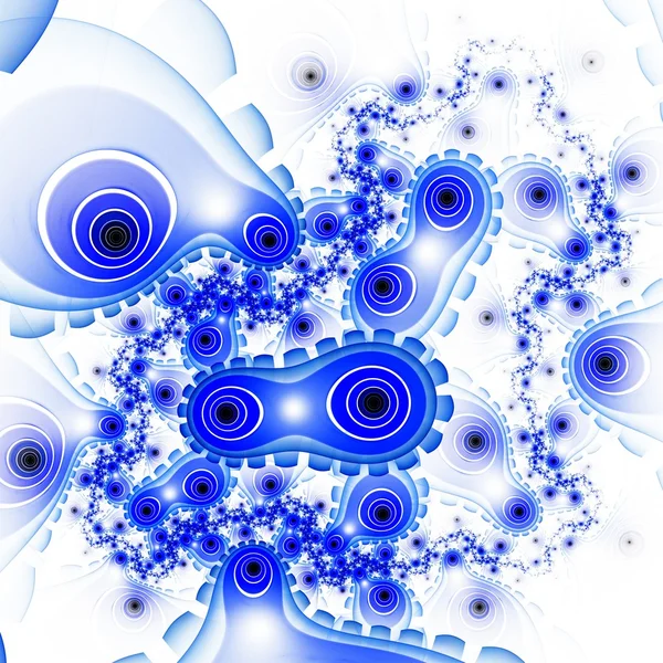 Flor azul luz fractal, obra de arte digital — 图库照片