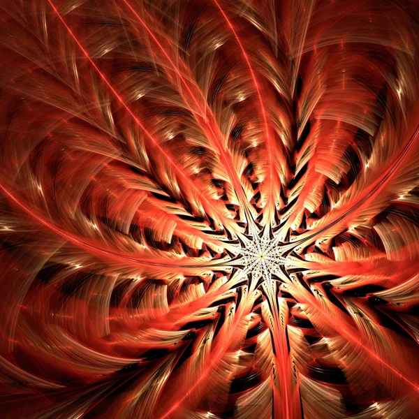 Flor fractal vermelha escura, obra de arte digital — Fotografia de Stock