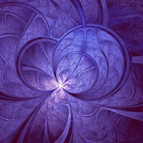 Dark pink and blue fractal flower — Stock Photo, Image