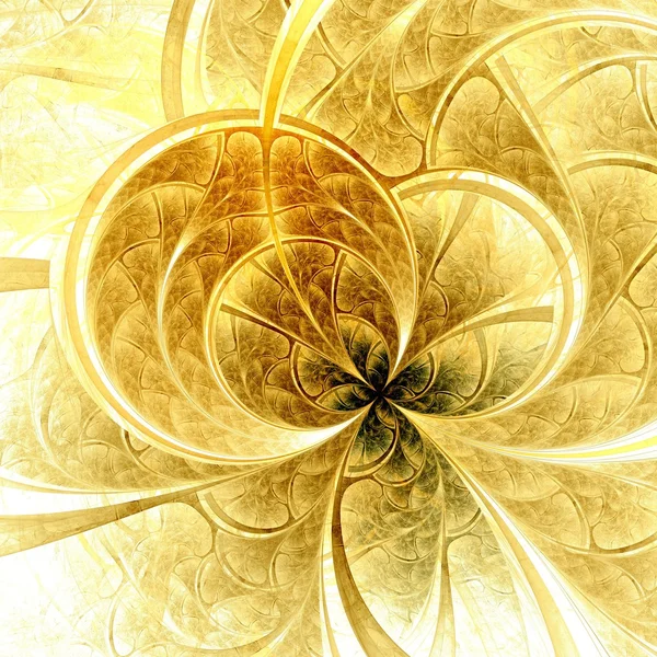 Flor fractal verde y amarillo oscuro — Foto de Stock
