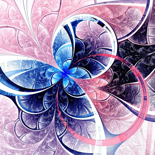 Flor fractal azul y rosa — Foto de Stock
