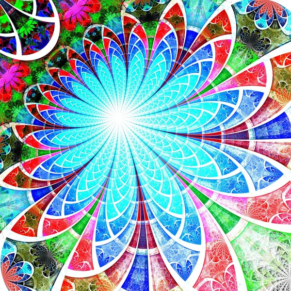 Красочный фрактальный цветок, цифровые произведения искусства — стоковое фото