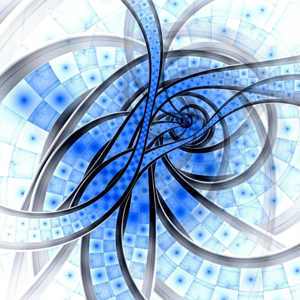 Blue light fractal lines, digital artwork — Stock Photo, Image