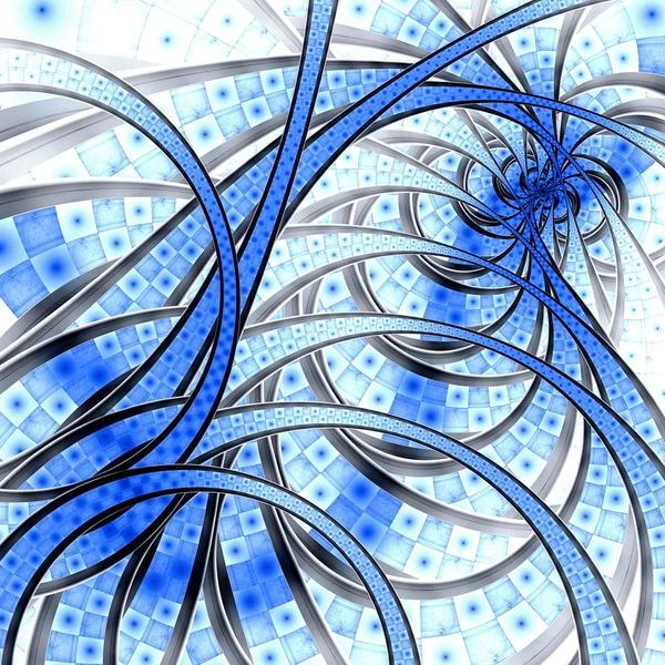 Blue light fractal lines, digital artwork — Stock Photo, Image