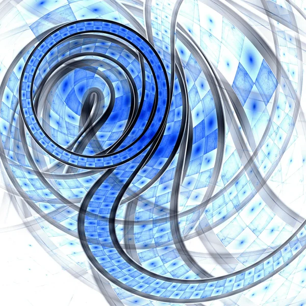 Blue light fractal lines, digital artwork — Stock Photo, Image