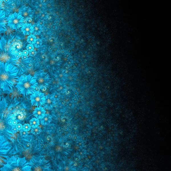 Fraktal ciemny niebieski kwiat, grafika cyfrowa — Zdjęcie stockowe