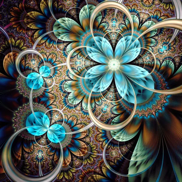 Flor fractal de luz colorida o mariposa Imagen De Stock
