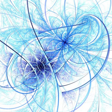 Mavi fraktal çiçek deseni