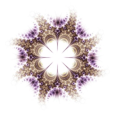 mor ve kahverengi fraktal çiçek deseni