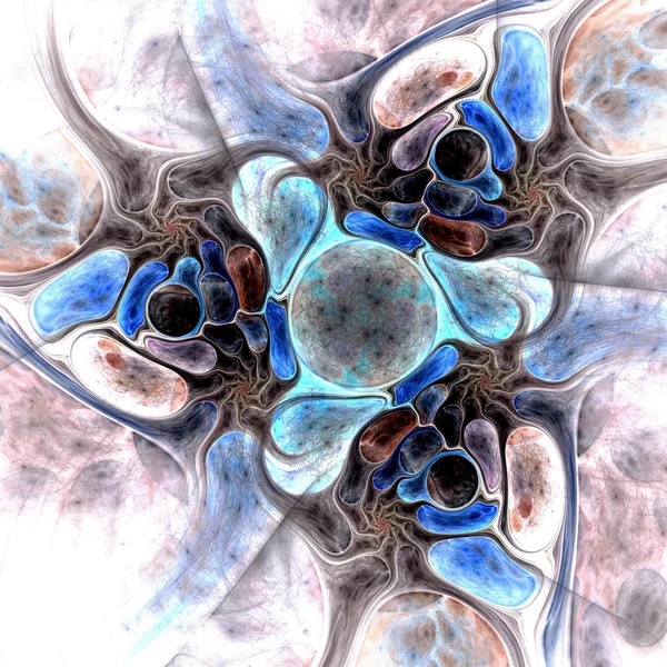 Fraktal mavi ve pembe çiçek deseni — Stok fotoğraf