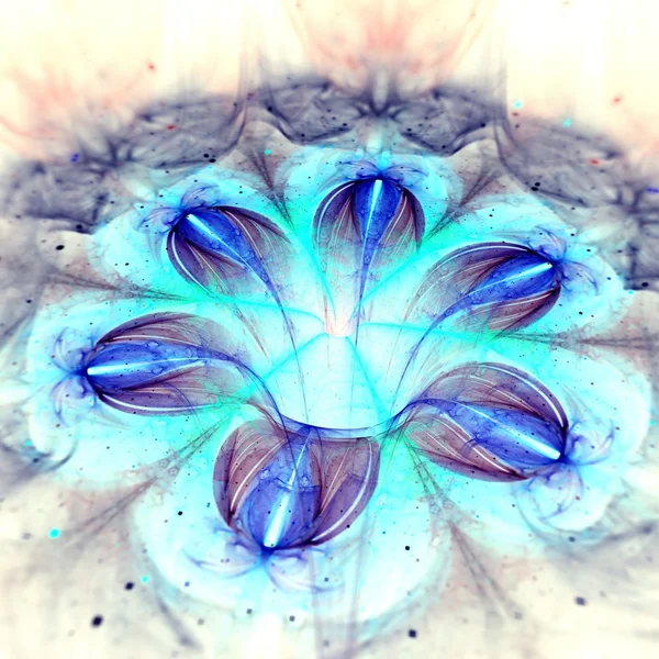 Blue fractal flower pattern — Stock Photo, Image