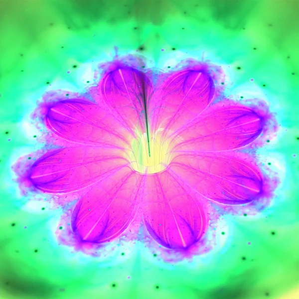 Padrão de flor fractal rosa e verde — Fotografia de Stock